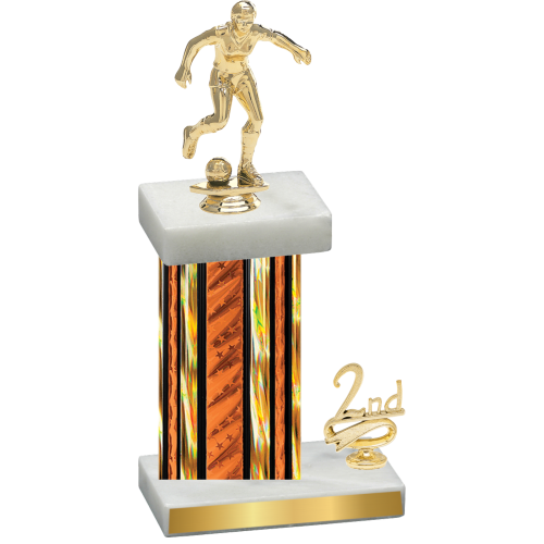 Accented Single Orange Glacier Second Place Soccer Trophy