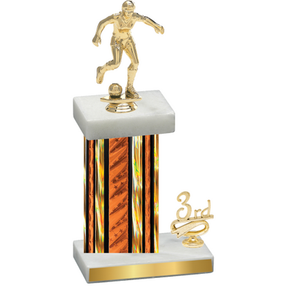 Accented Single Orange Glacier Third Place Soccer Trophy