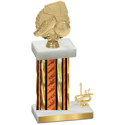 Accented Single Orange Glacier First Place Soccer Trophy