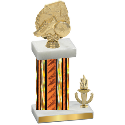 Accented Single Orange Glacier Victory Soccer Trophy