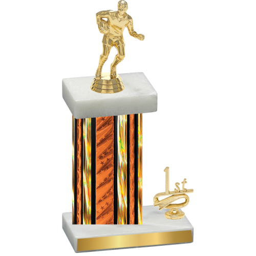 Accented Single Orange Glacier First Place Rugby Trophy