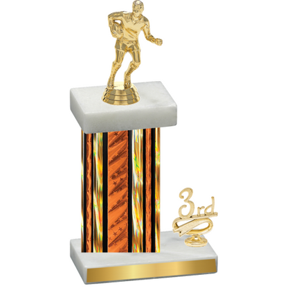 Accented Single Orange Glacier Third Place Rugby Trophy