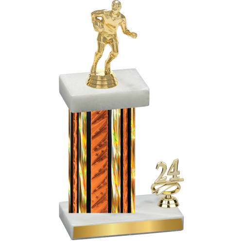 Accented Single Orange Glacier Year Rugby Trophy