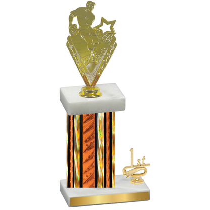 Accented Single Orange Glacier First Place Rugby Trophy