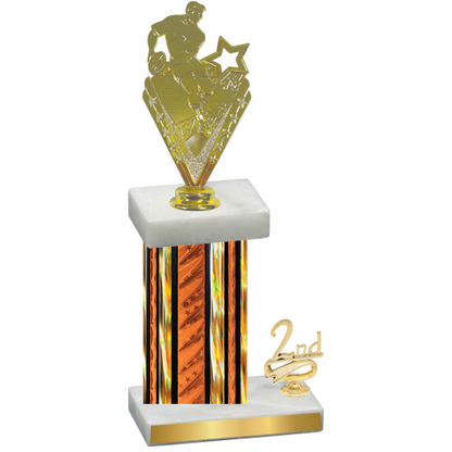 Accented Single Orange Glacier Second Place Rugby Trophy