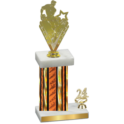 Accented Single Orange Glacier Year Rugby Trophy