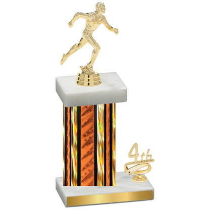 Accented Single Orange Glacier Fourth Place Running Trophy