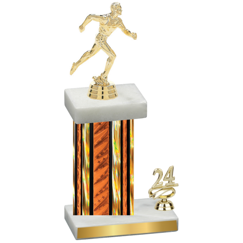 Accented Single Orange Glacier Year Running Trophy