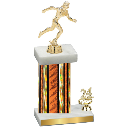 Accented Single Orange Glacier Year Running Trophy