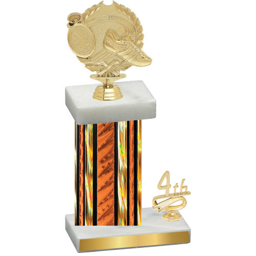 Accented Single Orange Glacier Fourth Place Running Trophy