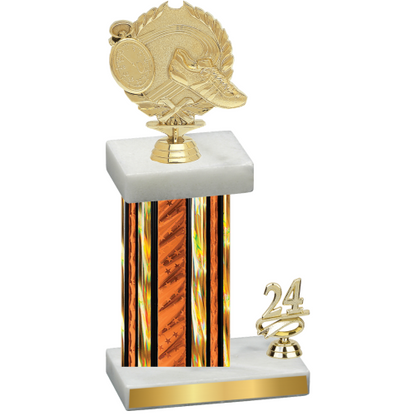 Accented Single Orange Glacier Year Running Trophy