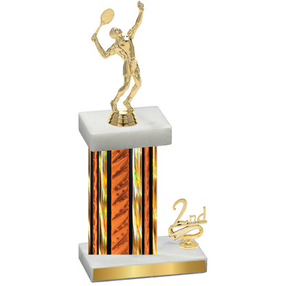 Accented Single Orange Glacier Second Place Tennis Trophy