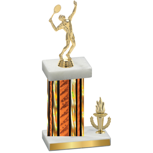 Accented Single Orange Glacier Victory Tennis Trophy