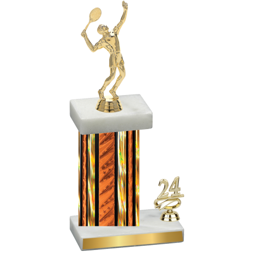 Accented Single Orange Glacier Year Tennis Trophy