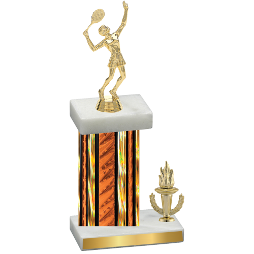 Accented Single Orange Glacier Victory Tennis Trophy