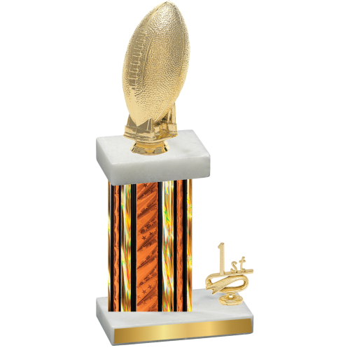 Accented Single Orange Glacier First Place Football Trophy