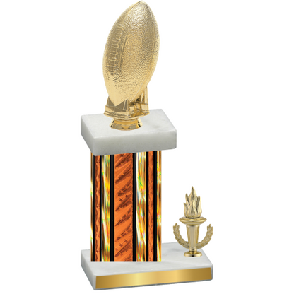 Accented Single Orange Glacier Victory Football Trophy