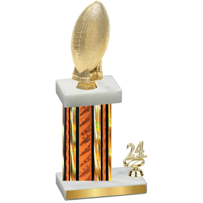 Accented Single Orange Glacier Year Football Trophy