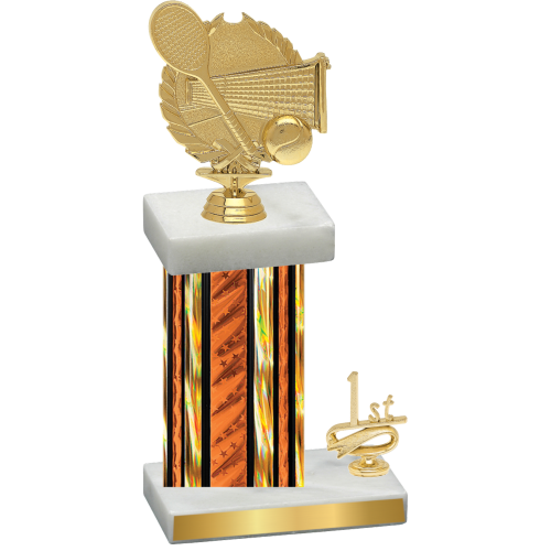 Accented Single Orange Glacier First Place Tennis Trophy