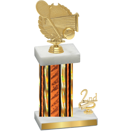 Accented Single Orange Glacier Second Place Tennis Trophy