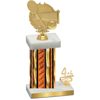 Accented Single Orange Glacier Fourth Place Tennis Trophy