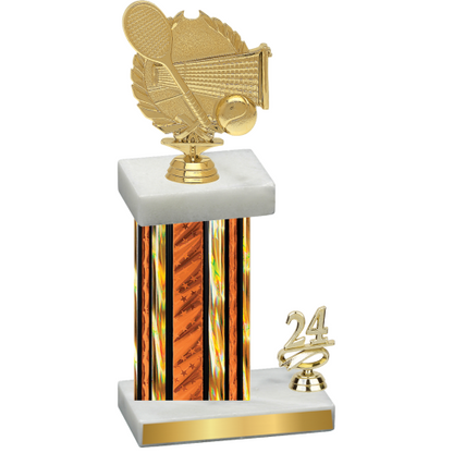 Accented Single Orange Glacier Year Tennis Trophy