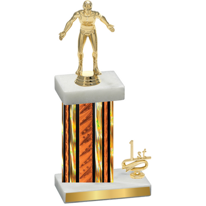 Accented Single Orange Glacier First Place Wrestling Trophy