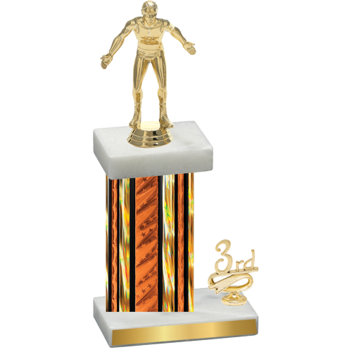 Accented Single Orange Glacier Third Place Wrestling Trophy