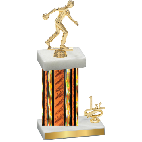 Accented Single Orange Glacier First Place Bowling Trophy