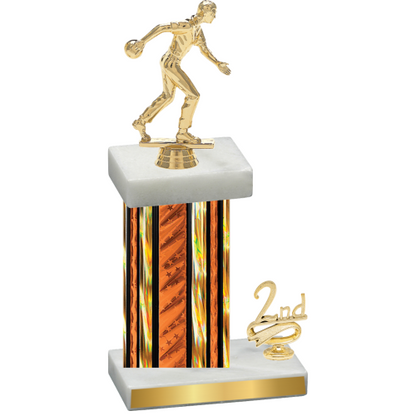 Accented Single Orange Glacier Second Place Bowling Trophy