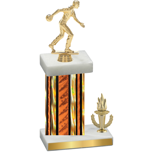 Accented Single Orange Glacier Victory Bowling Trophy