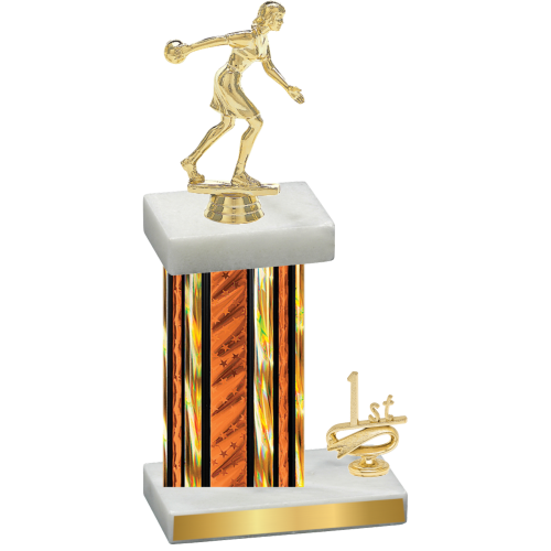 Accented Single Orange Glacier First Place Bowling Trophy