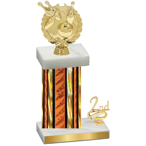 Accented Single Orange Glacier Second Place Bowling Trophy