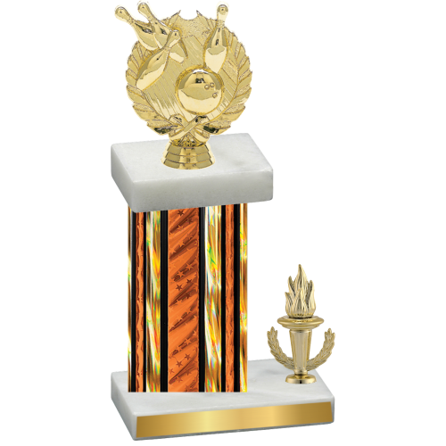 Accented Single Orange Glacier Victory Bowling Trophy