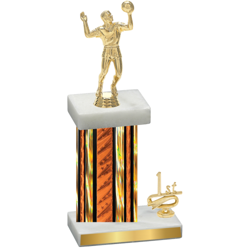 Accented Single Orange Glacier First Place Volleyball Trophy