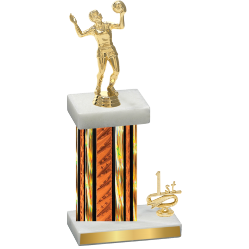 Accented Single Orange Glacier First Place Volleyball Trophy