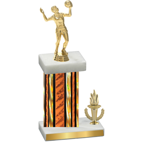 Accented Single Orange Glacier Victory Volleyball Trophy