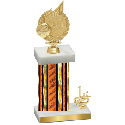 Accented Single Orange Glacier First Place Volleyball Trophy