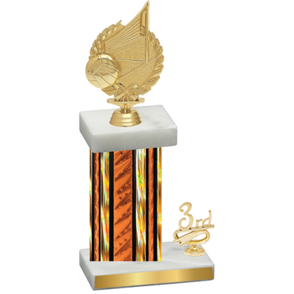 Accented Single Orange Glacier Third Place Volleyball Trophy