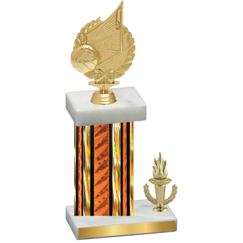 Accented Single Orange Glacier Victory Volleyball Trophy