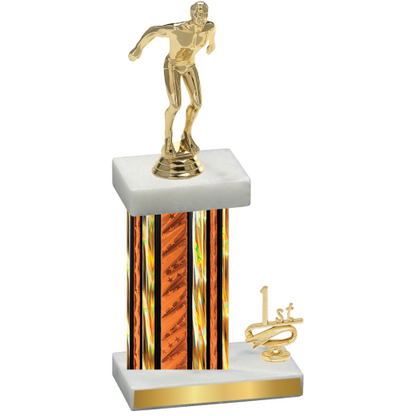 Accented Single Orange Glacier First Place Swimming Trophy