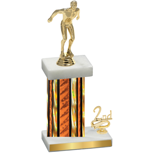 Accented Single Orange Glacier Second Place Swimming Trophy