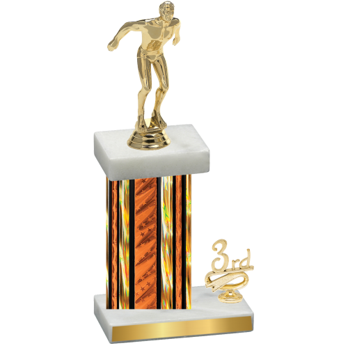 Accented Single Orange Glacier Third Place Swimming Trophy