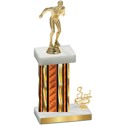 Accented Single Orange Glacier Third Place Swimming Trophy