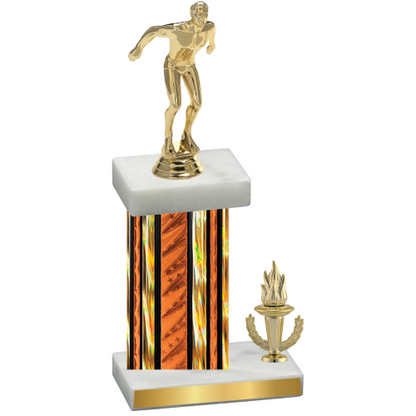 Accented Single Orange Glacier Victory Swimming Trophy