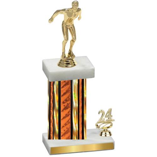 Accented Single Orange Glacier Year Swimming Trophy