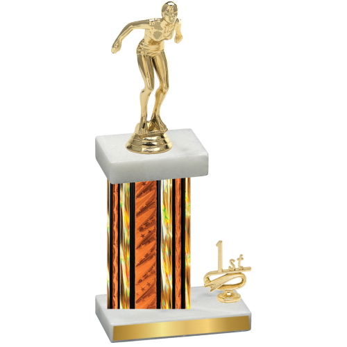 Accented Single Orange Glacier First Place Tennis Trophy