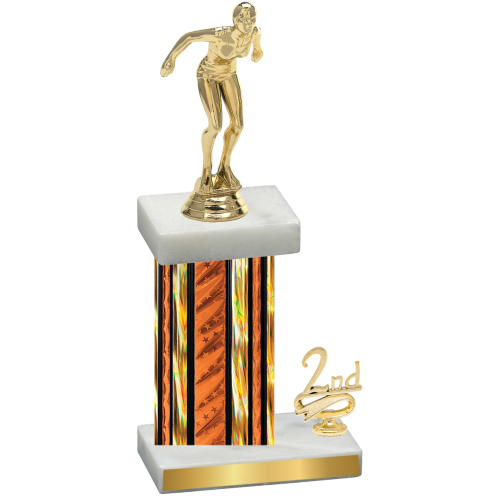 Accented Single Orange Glacier Second Place Tennis Trophy