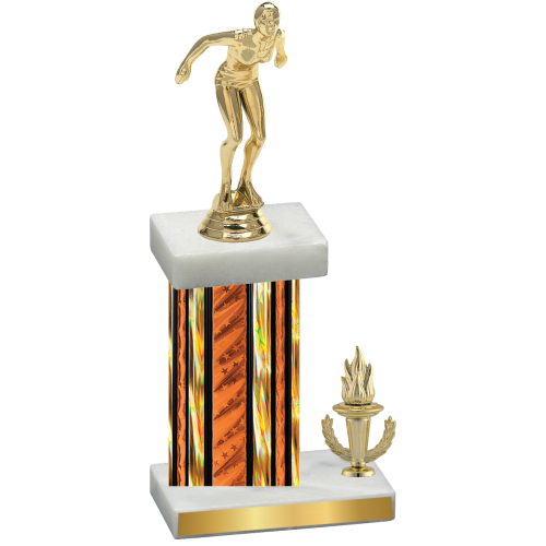 Accented Single Orange Glacier Victory Tennis Trophy