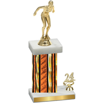 Accented Single Orange Glacier Year Tennis Trophy